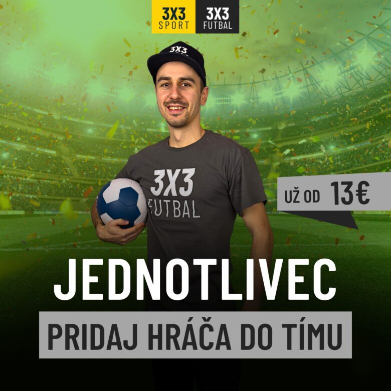 3x3futbal JEDNOTLIVEC pridať hráča do tímu